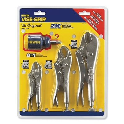The Original 3 Pc. Locking Pliers Set with 8-in-1 Screwdriver, Alloy Steel