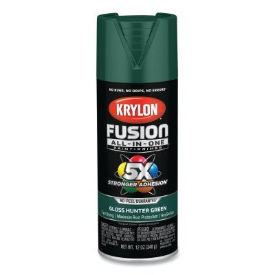 Fusion All-in-One Paints + Primers, 12 oz, Aerosol Can, Gloss Hunter Green