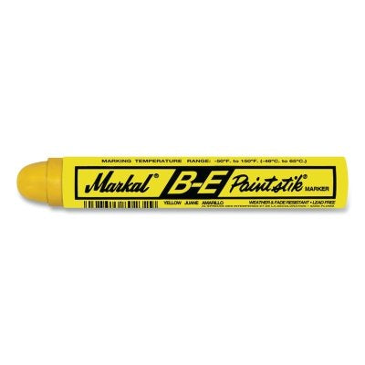 B-E Paintstik Marker, 11/16 in x 4.75 in L, Yellow