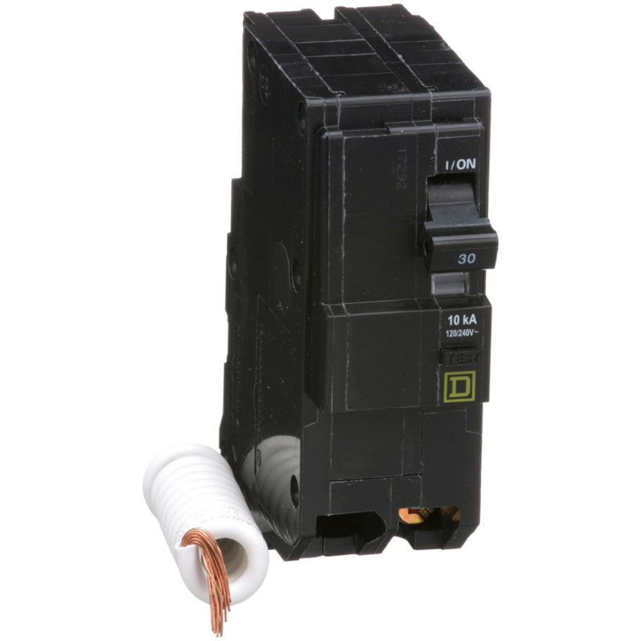 Mini circuit breaker, QO, 30A, 2 pole, 120/240VAC, 10kA, plug in, 30mA grd fault B  TAA