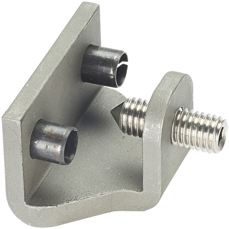 Beam Grounding Clamp, Stainless Steel,  6 SOL to 4/0 STR, Angled/Straight, 0.5 in. Stud Hole, 2.75 L x 1.9 H x 1.65 W in.