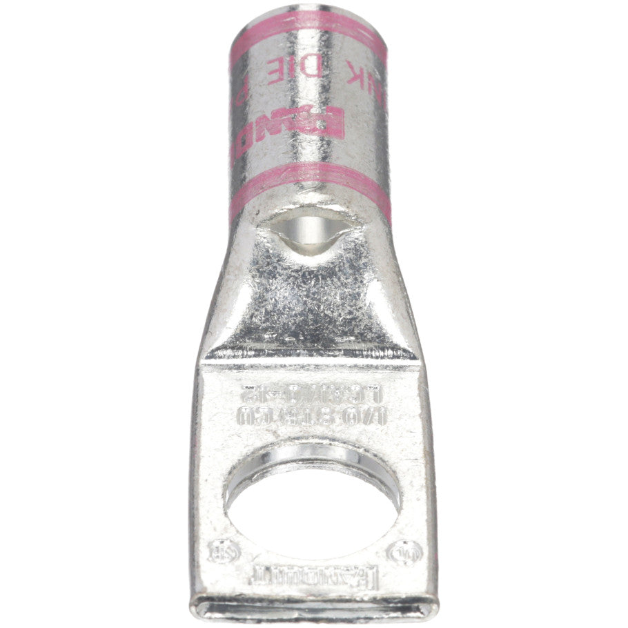 Standard Barrel Lug With Inspection Window, 1-Hole, 1 AWG, Pink, 2.31 in.