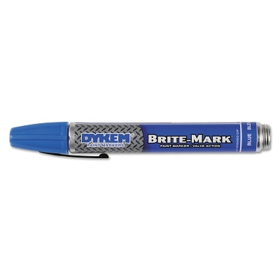 BRITE-MARK 40 Threaded Cap/Barrel Permanent Paint Marker, Valve Action, Medium, Blue