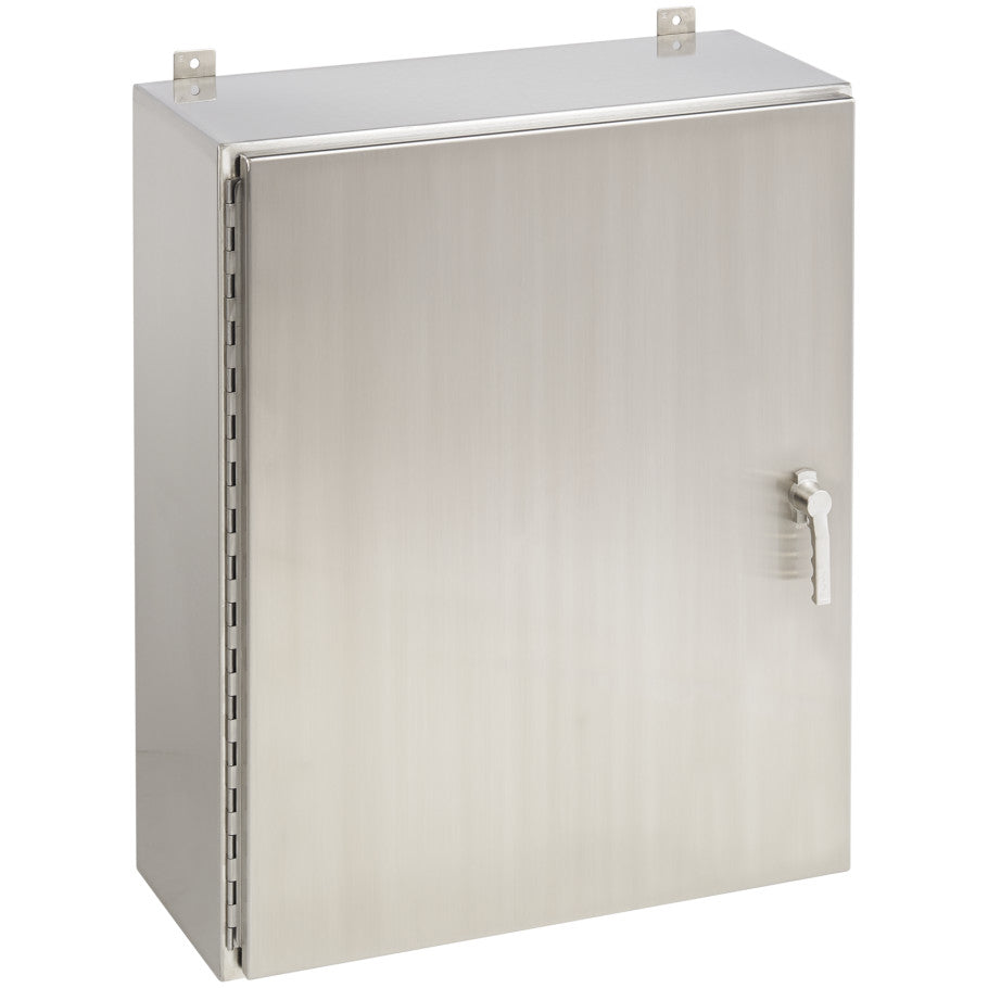 Type 4X Enclosure, Stainless Steel, Wall-Mount, Continuous Hinge, 3-Point Latch, One-Door, 36 x 30 x 12 in.