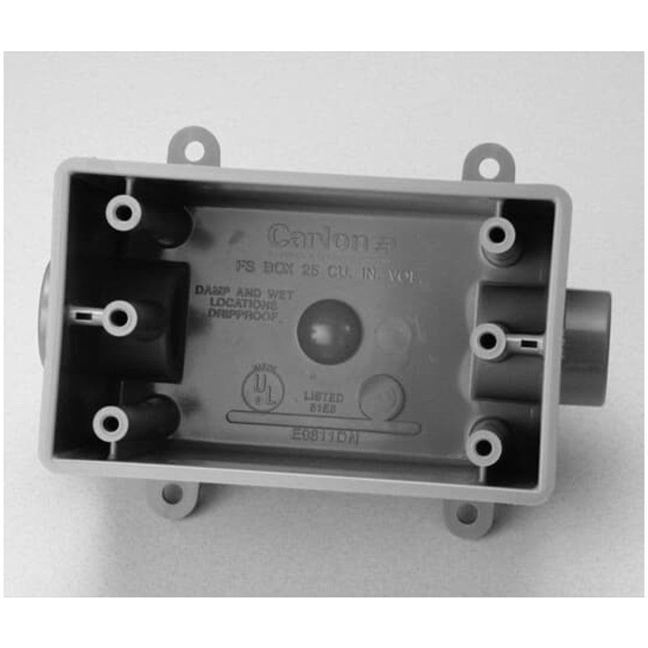 PVC 1-Gang Cast-Style FDC Deep Box-(2) 3/4 in. Hubs