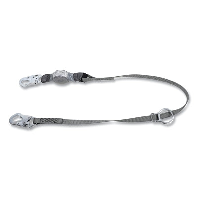 V-SERIES Standard Shock Absorbing Lanyard, 6 ft, Single, Small/Small Tie-Back Snaphooks, Web, Fixed, 310 lb