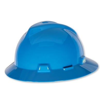 V-Gard Protective Hat, Staz-On, Full-Brim Hat, Slotted, Blue