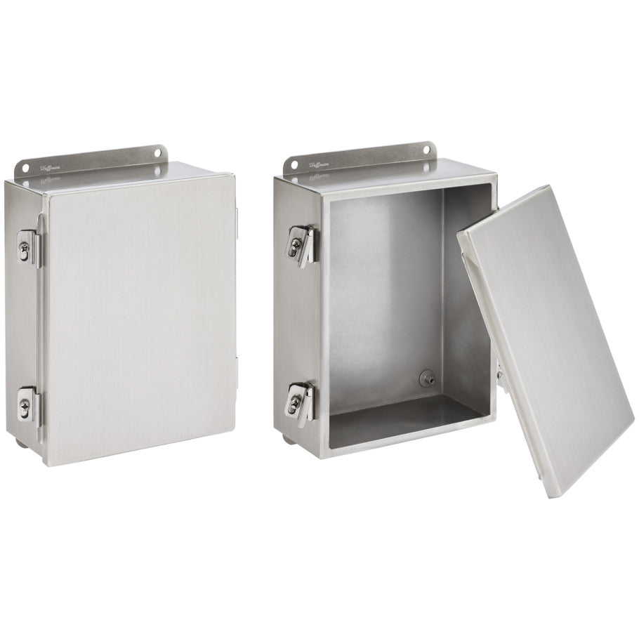 NEMA Type 4X Enclosure, Clamp Cover, Stainless Steel, 14 x 12 x 6 in.
