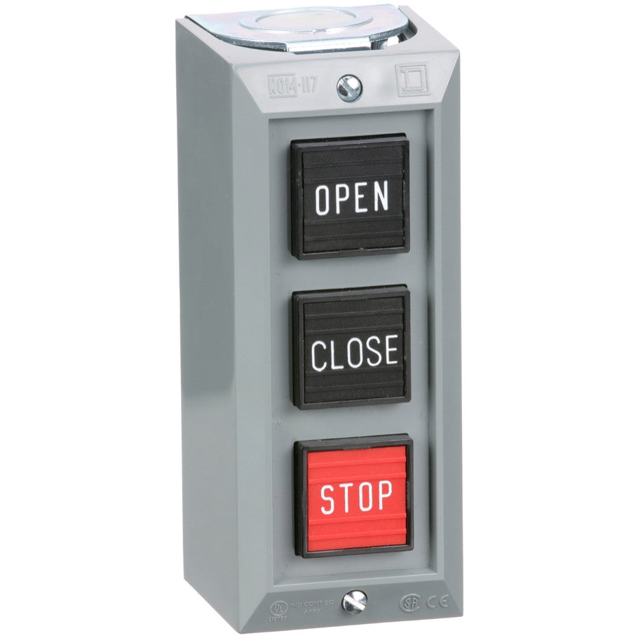 Surface Mount 3-Button NEMA 1 OPEN/CLOSE/STOP Function Control Station