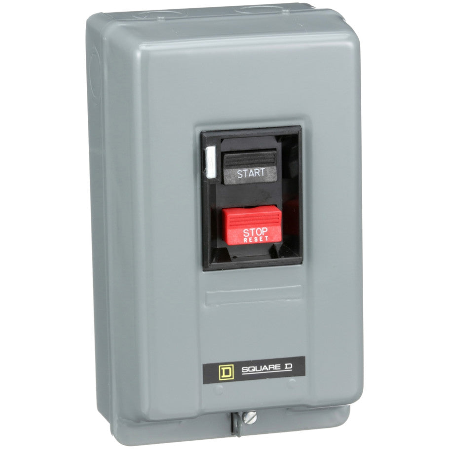 Type M Integral Horsepower Manual Starter, Non-Reversing, No Indicator, 600 Vac, NEMA 1, 3-Pole, Size M-1, Square Pushbutton