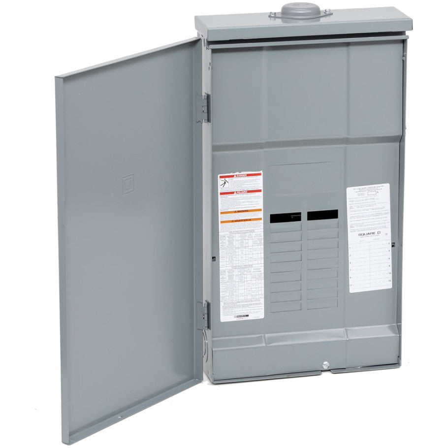 QO Load Center, 1 Phase, 12 Spaces, 24 Circuits, 200A Convertible Main Lugs, PoN, NEMA3R, Gnd Bar, Ul