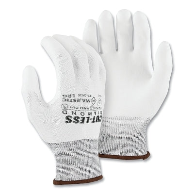 Cut-Less Dyneema Diamond Gloves, Large, White with White Coating