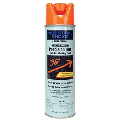 Industrial Choice M1600/M1800 System Precision-Line Inverted Marking Paint, 17 oz, Fluorescent Orange, M1800 Water-Based