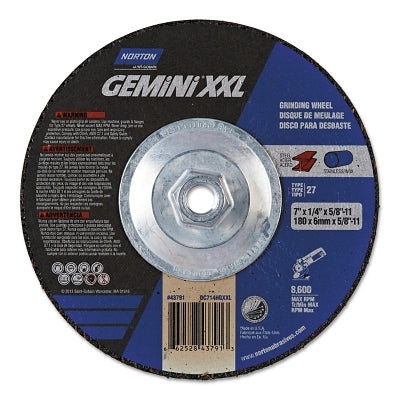 Type-27 1/4 in Grinding Wheels, 8,600 rpm, 10 per pack