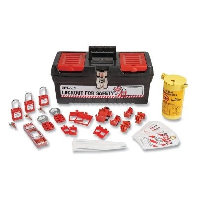 ELEC LOTO KT W/NYLON PADLOCKS IN TOOLBOX 3LOCKS