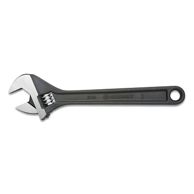 Black Oxide Adjustable Wrench, Polished Face, 8 in Overall L, 1.125 in Opening, SAE/Metric