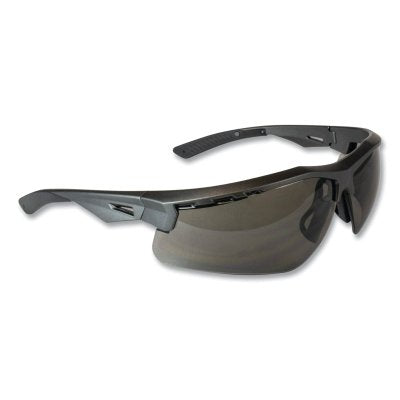 Thraxus Safety Glasses, Smoke Lens, Polycarbonate, Iquity Anti-Fog Coating, Gunmetal Frame