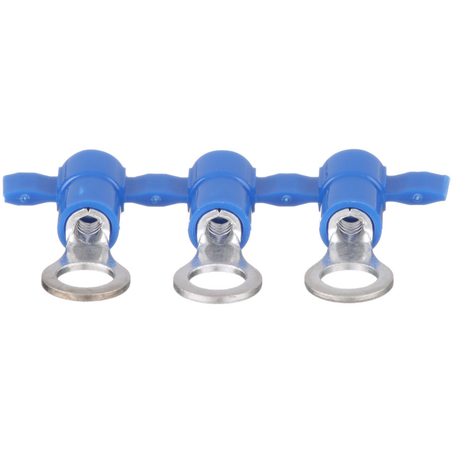 Reel Smart PV14-8RB-3K Ring Terminal, Blue, Vinyl, 14-16 AWG,  8 Stud, PK3000