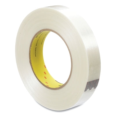 3M 051125-74915 Filament Tape, 898, 24 mm W x 55 m L, 6.6 mil Thick, Clear