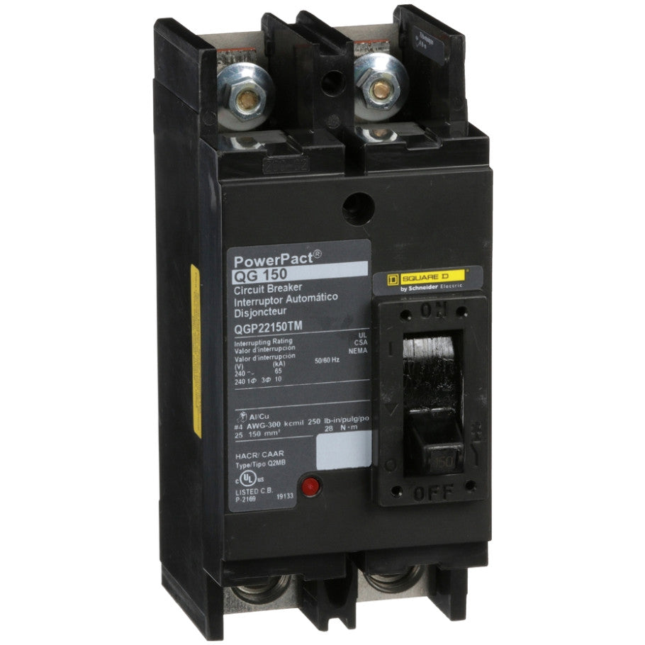 PowerPact Tenant Molded Case Circuit Breaker, Q-Frame, Thermal Magnetic, Unit Mount, 65kA, 120/240 Vac, 2-Pole, 150A