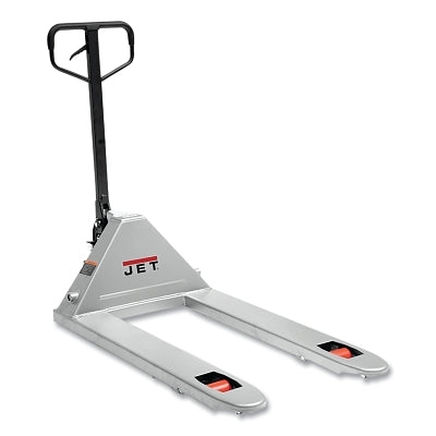 PTJ-B Series Pallet Truck, 27 in W x 57 in L Platform, 4 Wheels, Gray