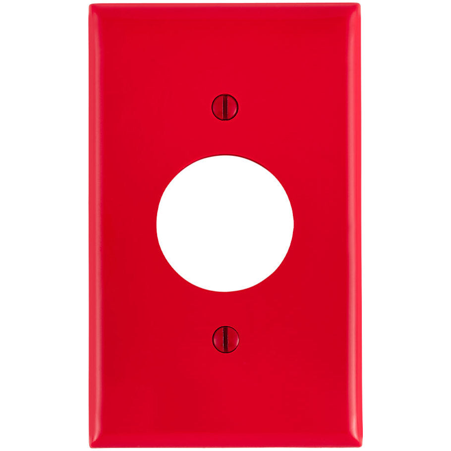 Device Mount Wall Plate For Single 1.406 Inch Dia. Device, 1-Gang, Red