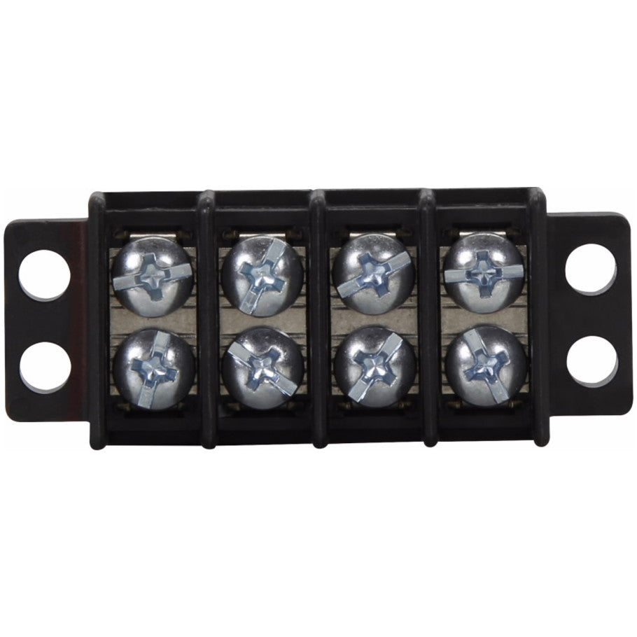 Double-Row Terminal Block, Barrier Connection, Thermoplastic, 30A, 300V, 8-Pole, Screws Shipped Bulk