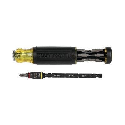 14-in-1 HVAC Adjustable-Length Impact Screwdriver w/Flip Socket, Core Rem/JIS/Phillips/Schrader V Ins/Slotted/Square/TORX