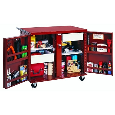 Rolling Work Benches, 43 7/8W x 26 7/8D x 38 1/2H, 2 Drawers, 2 Shelves