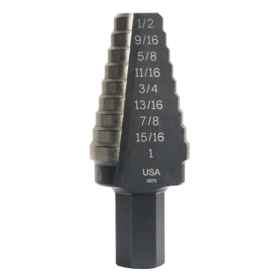 Cobalt Step Drills, 9/16 in-1 in, 8 Steps