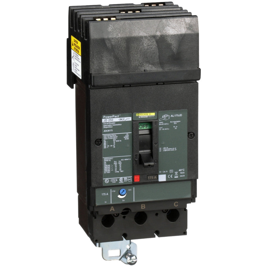 PowerPact I-Line Circuit Breaker, Thermal Magnetic, J-Frame, 175A, 3-Pole, 600V, 14kA