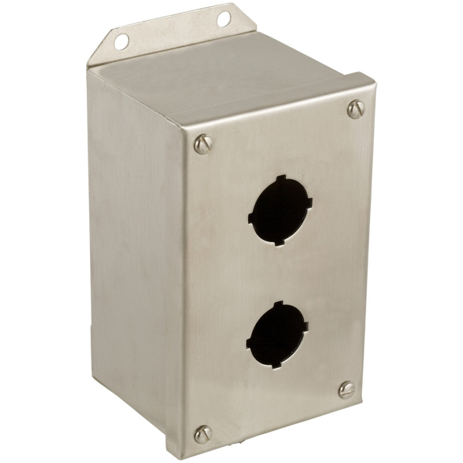 30mm Control Station Enclosure, Stainless Steel, 2-Hole