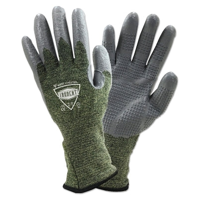 6100 Coated Welding Gloves, FR Silicone, Large, Gray/Green