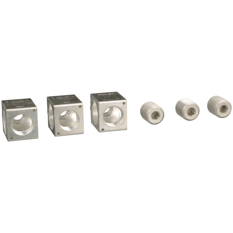 Mechanical Lug Kit, 3-Pole, 250A, L Frame, (1) 2 AWG to 500 kcmil (Al), (1) 2 AWG to 600 kcmil (Cu), Aluminum
