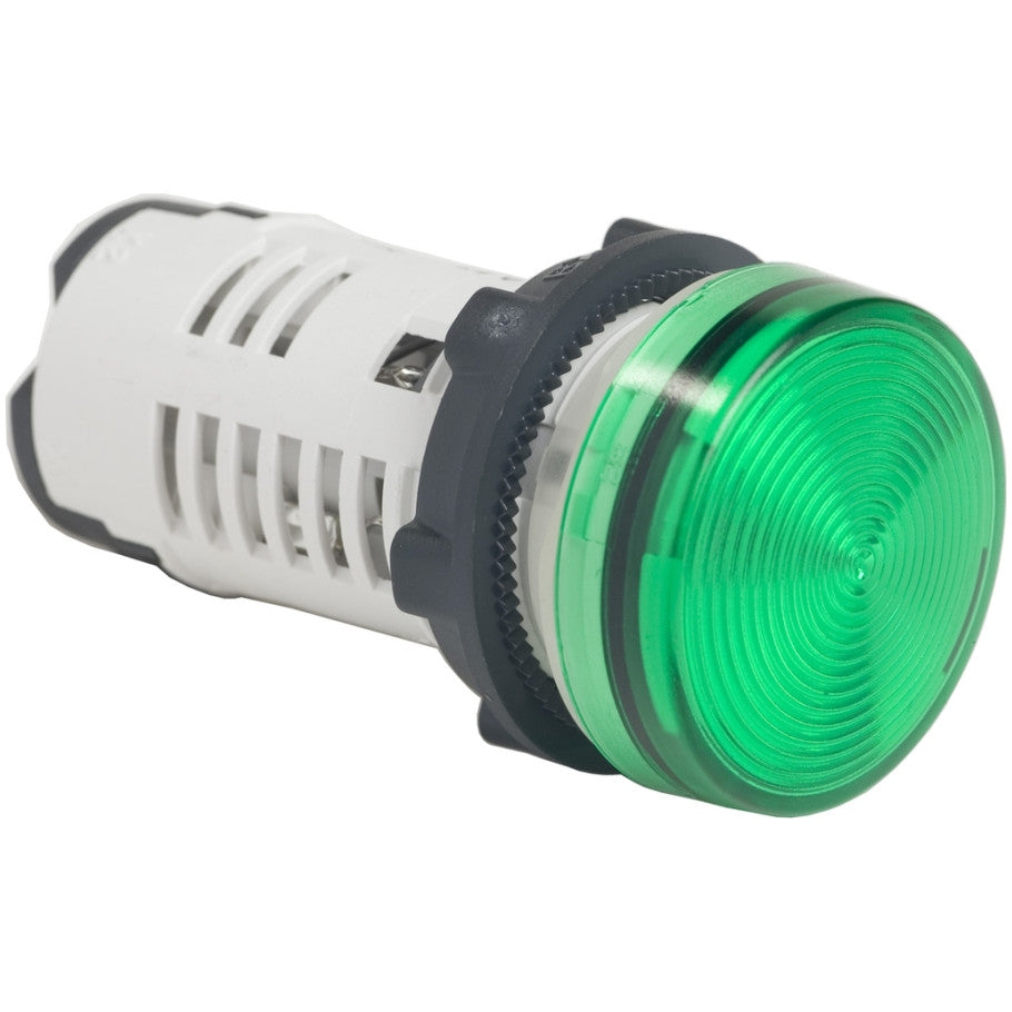 Harmony XB7 Pushbutton Pilot Light, Integral LED, Green Lens, 120V Power Supply