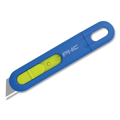Volo Safety Knife, Disposable, Auto-Retract, Slide, Plastic, Blue/Green