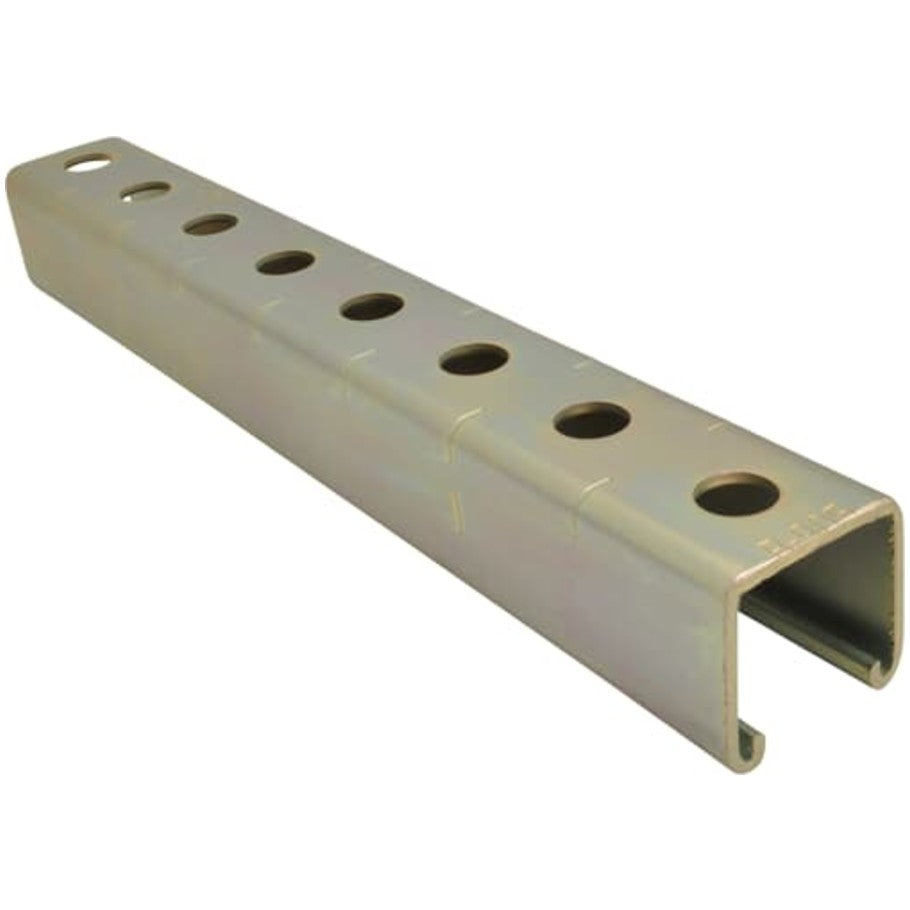 Channel, 14 ga., 1-1/2 in. x 3/4 in.,L. 10 ft., Type 304 Stainless Steel with Punched 9/16 in.