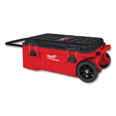 PACKOUT Rolling Tool Box, 35 gal Capacity, 38 in W x 24 in D x 15.8 in H, Polymer/Metal, Black/Red