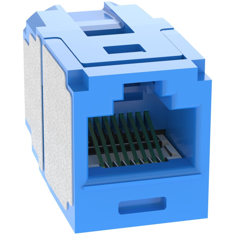 Cat 6a UTP Coupler Jack Module, Blue, Mini-Com