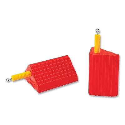 General Purpose Utility Wheel Chock, 10 in L x 8.5 in W x 5 in H, Orange, Includes Eye Bolt