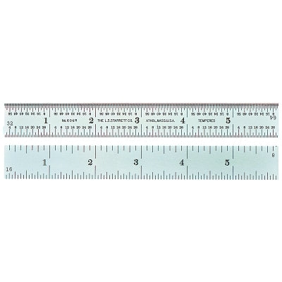 Spring Tempered Rule, 6 in, 4R Measurement Type
