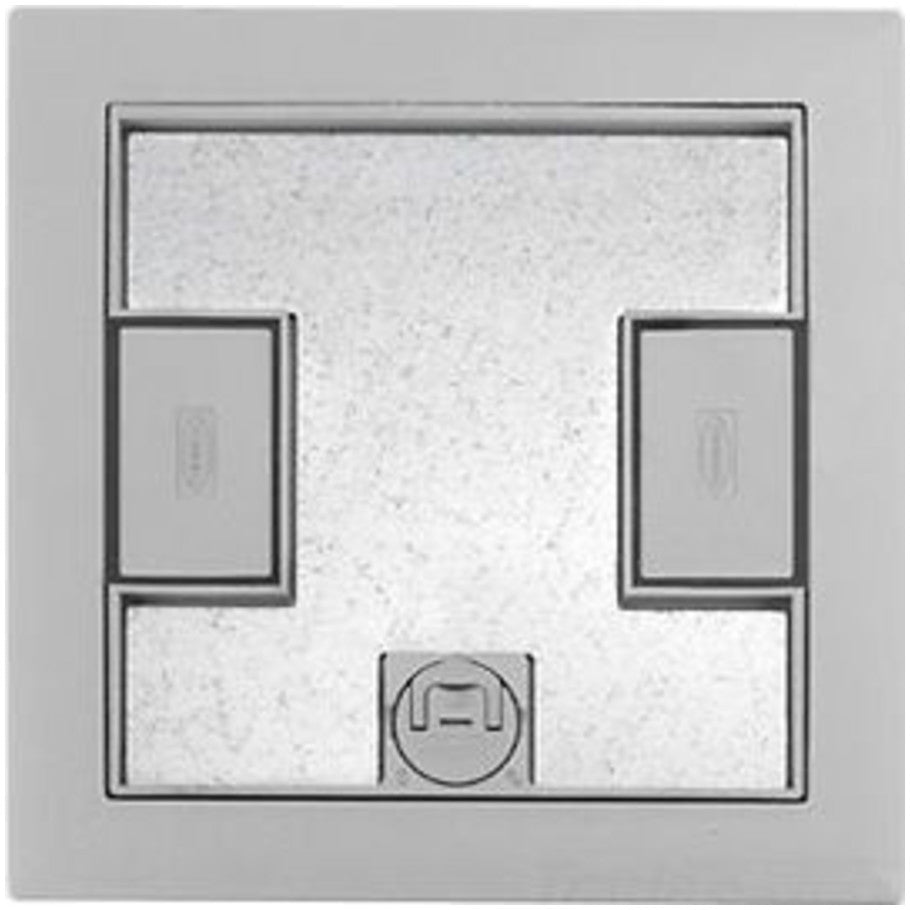 Floor Box Cover, Rectangular, Screw Mount, Rectangular, Gray, 10.3 x 10.3 in.
