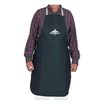 Blue Denim Bib Apron, 27 in W x 36 in L, Blue