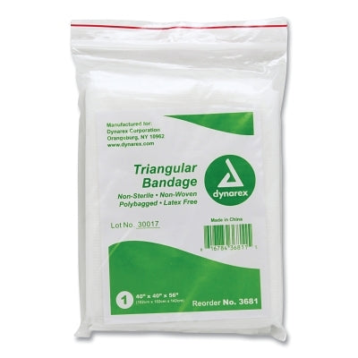 Triangular Bandage, 40 in W, 40 in L, Non-Sterile with Pins