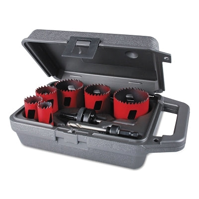 Hole Saw Kit, 9-Pc Electrician's Bi-Metal Hole Saws with Arbors and Case