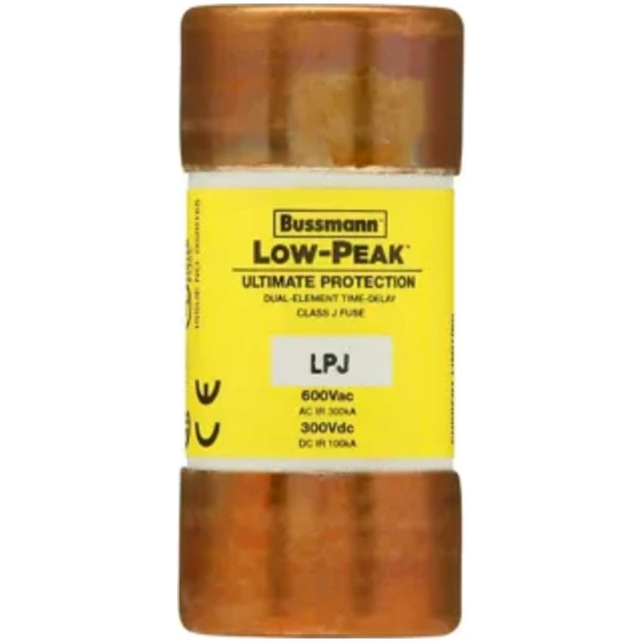Low-Peak LPJ-SP Series Class J Time Delay Fuse, Dual-Element, Current-Limiting, 60A, 600Vac/300Vdc