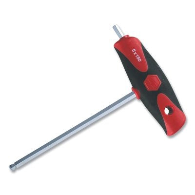 SoftGrip Dual Drive Hex T-Handle, 2.5 mm, 5.9 in OAL, Chrome, Ball End