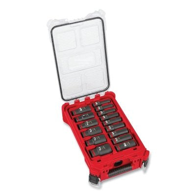 SHOCKWAVE Impact Duty PACKOUT Socket Set, 1/2 in Drive, 15 Pc, SAE