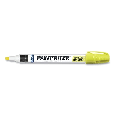 Paint-Riter Valve Action Paint Marker, Fluorescent Yellow, 1/8 in, Medium