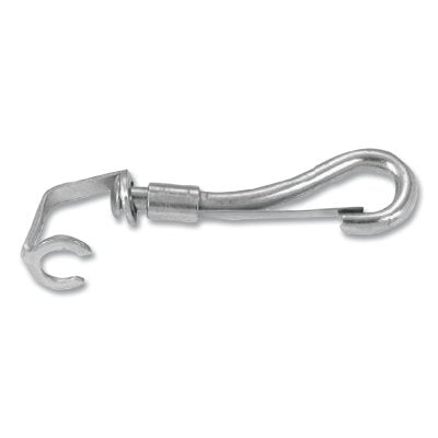 Snap Hook, Malleable Iron and Steel, Swiveling Open Eye Spring, 1/4 in Hook Opening, 2-7/8 in L, 30 lb